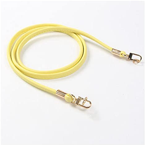 SHTGOI Taschengurt 120cm Lang Abnehmbar Handtaschen Trageriemen mit Karabinerhaken Leder Taschen Schulterriemen Taschenkette Ersetzen Tragegurt Umhängegurt für Damen Taschenzubehör Gelb