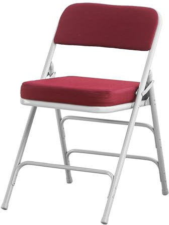 KAIHAOWIN Klappstühle mit gepolsterter Sitzfläche Ultradick Klappstuhl Innenbereich Bequeme Metallstühle mit weicher Polsterung (1×Rot)