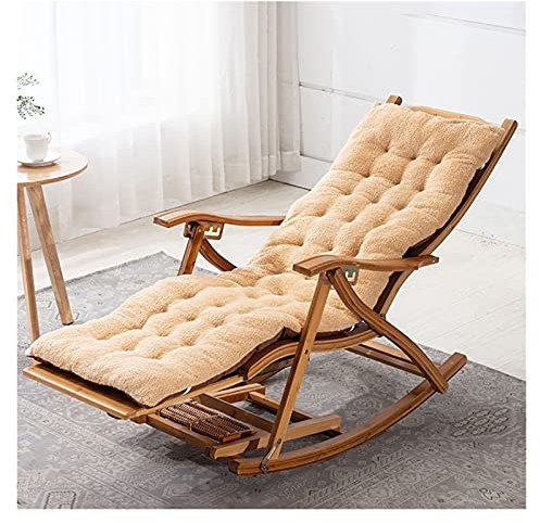 Bequemer Entspannungs-Schaukelstuhl, 3-in-1 Faltbare Holz-Schaukelstühle, Bambus-Schaukelstuhl, Verstellbarer Klapp-Liegestuhl, Sommer-Sonnenliegen im Freien, Liegestuhl Good
