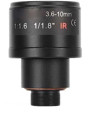 Zoomobjektiv, 6 MP 3,6–10 Mm Manuelles Varifokalobjektiv für Sicherheitsvideokamera, F1,6 1/1,8 Zoll M12 Mount CCTV Zoomkameraobjektiv Ersatz