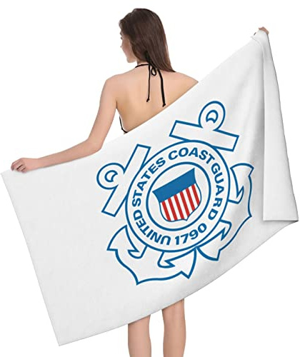BAAROO Mark of The U.S. Coast Guard Badetücher, groß, saugfähig, für Badezimmer, Pool-Handtücher, schnell trocknend, Strand-Sporthandtücher, 130 cm x 80 cm