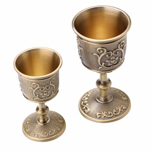SALFEE 2 Stück 30 ml Kupfer Party Essen Trinkgeschirr Kelch Metall Weinglas Barware