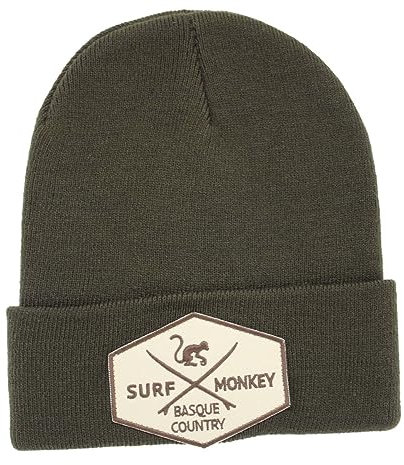 Surf Monkey Strickmütze - Beanie Herren/Damen Recycelt - Einheitsgröße - Winter-/Herbstmütze, olivgrün, Einheitsgröße
