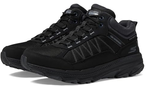 Skechers Go Run Trail Altitude 2.0 Cold Creek, Stivali da Escursionismo Donna, Black Leather/Charcoal Trim, 41 EU