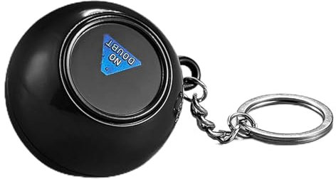 CUSROS Magic 8 Ball Schlüsselanhänger, tragbarer Wahrsagerball Prophezeiungsball Schlüsselanhänger Entscheidungsmacher Magische Antwort Ball Schlüsselanhänger Halter Lustiges Geburtstagsgeschenk