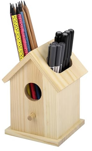 BELLE VOUS Pot à Crayons en Bois - Rangement de Crayons et Stylos pour la Maison - Le Bureau - L’Ecole - Pot a Crayon Original Decoration - Idée Cadeau Maitresse ou Maitre d’école