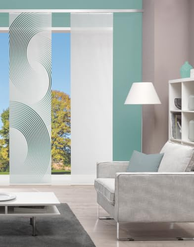 Vision S BEXON Schiebegardine, Halbkreismotiv, halbtransparent, Bambus-Optik