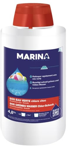 Marina Désinfection Choc - Granulés Chlore Choc SOS Eau Verte 4,8 kg
