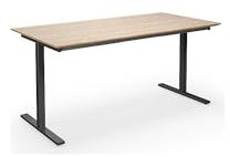 kaiserkraft | Mehrzwecktisch Duo-T Trend | gerade Platte | Tiefe 800 mm | Breite 1400 mm | Eiche/schwarz