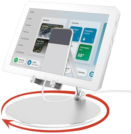 ITSHOM Schwenk- und neigbarer Ständer für Echo Hub, mit 360° drehbarer Basis, Schreibtischständer für Alexa-Hub, Multi-Winkel, faltbare Halterung für Echo Hub 8 Zoll Smart Home Bedienfeld und 4-12,9