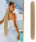BARSDAR Kordelzug Pferdeschwanz Verlängerung, 86CM Lang Glattes Blond Zopf Pferdeschwanz Haarverlängerungen Synthetik Clip Pferdeschwanz Haarteil für Damen Tägliche (Helles Aschblond Gemischt)