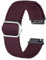 BISONSTRAP Nylon Uhrenarmband 18mm, Verstellbare Geflochtene Uhrenarmbänder für Herren und Damen, Burgund/Silber Schließe