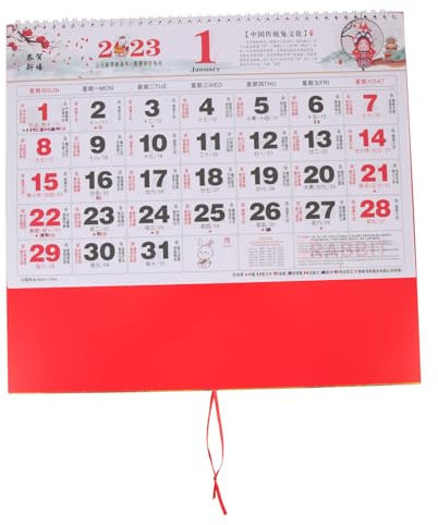 STOBOK 2023 Jahr des Hasen-Kalenders bauernkalender lunar calender Chinesischer 2023 Jahr des Hasenkalenders Wohnkultur Traditionskalender dekorativer Wandkalender Papier
