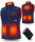 UNBON Giubbotto Riscaldato Uomo, Gilet Riscaldato Uomo con Batteria USB 10000mAh, Gilet Riscaldante Pile Elettrico, Giacca Riscaldata Uomo con 3 Temperatura 6 Zone di Calore per Moto Caccia, Blu, S