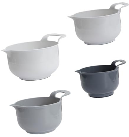 GREENADSCAPE 4pezzi Ciotole Riutilizzabili Impilabili Da Cucina Per Frutta e Verdura Design Elegante e Funzionale Per Mischiare e Servire e Salvaspazio