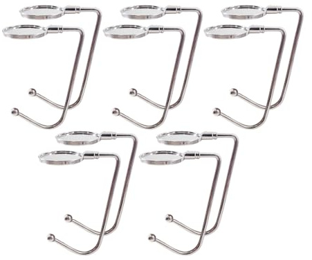 Anlising 10PCS Gancio da Tavolo, Gancio Borsa da Tavolo, Ganci per Calza di Natale, Ganci per Tavolo Appendi di Metallo, Appendi Calze Natale, Ganci Appendi Borsa, per Camino, Decorazione (Argento)