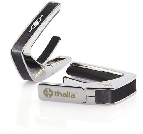 Taylor by THALIA Kapodaster mit Chrom-Finish, 300er-Serie, Ebenholz mit Perlmutt Edelstein-Griffbrett-Marker