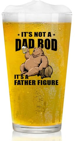 Joymaking Beer Glass Gift for Dad - It’s Not a Dad BOD, Father Day Gifts from Son Daughter 460ml