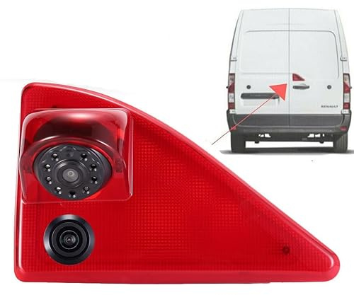 Dual Rückfahrkamera mit 3. Bremsleuchte, Doppel Linsen Rickfahrkamera für Nissan NV400 X62 X62B/Opel Vauxhall Movano B X62 MKII MK2 MK3 MKIII/Renault Master III 3 JV FV Van Bus