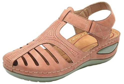 Chanpning Sandales Et Nu-Pieds Femme Ete Mode Sandal Orthopédique Anti-Dérapant Chaussure Avec Boucle Compensées Bout Fermé Chaussures De Plage Plateforme Respirantes Léger Sandales De Marche