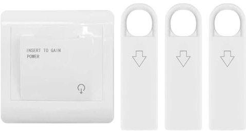 NEIQIUWING 40 A 86 tipo interruttore di alimentazione per schede alberghiere, interruttore porta a risparmio energetico con 3 chiavi per carte, interruttore per carte magnetiche, adatto per hotel e