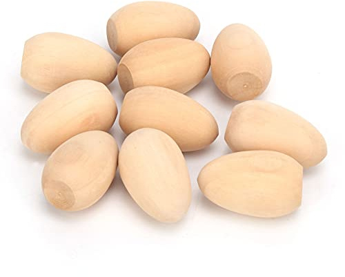 KKPLZZ Träägg, Slät Yta Målningsbara Gör-det-själv Hantverksägg med Stor Tom Yta för Påsk Dekoration Utomhus Människor Inga Människor Plats (S(7,8x6,5x2,6cm/3,1x2,6x1in))