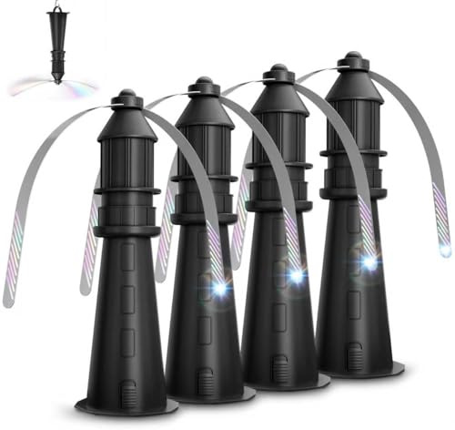 Espanta Moscas, Ventilador de Mesa Anti Moscas con Aspas Holográficas, Colgable para Interior y Exterior, Protección Física de Insectos para Camping, Jardín y Terraza – Pilas no Incluidas 4Pcs