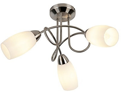 Qazqa - Klassisch I Antik Klassische Deckenlampe Stahl I Silber I nickel matt 3-flammig Lichter - Fortress I Wohnzimmer I Schlafzimmer - Stahl Rund - LED geeignet E14