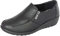 EEE Zapatos Extra Anchos de Mujer Mocasines Ligero, Cuero de Imitación, Zapatos Cómodo sin Cordones - con Cremallera (38 EU, Negro)