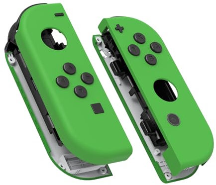 eXtremeRate Joycon Shell & Tasten, Matt DIY-Ersatz Gehäuse Grips Skin Hülle & Knöpfe Buttons Umbau Set für Nintendo Switch/Switch OLED Joycon Controller-Grün [KEIN Joy Con]