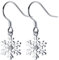Schneeflocken Ohrringe für Damen Mädchen - Sterling Silber 925 Tropfen Zirkonia Weihnachts Ohrringe - Hake Creolen Ohrschmuck
