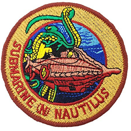20.000 Liga Under The Sea U-Boot Nautilus bestickter Aufnäher zum Aufbügeln oder Aufnähen.