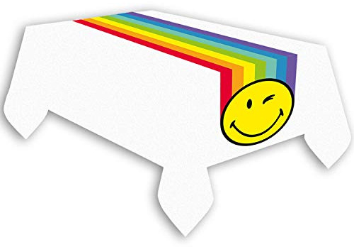 amscan 9906566 Tischläufer Smiley World 2 aus Papier für Kindergeburtstag und Party | Table Runner Emojis Comic Smily Kinder Geburtstag, Mehrfarbig, Unica