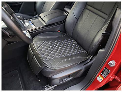BREMER SITZBEZÜGE Sitzauflage Kunstleder Textilleder kompatibel mit Mercedes GLK X204 Sitzkissen in Kunstleder Schwarz/Weiߟe Naht OT408