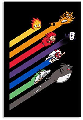 NENBN Anime Streak Totoro Ponyo Leinwand-Kunst-Poster und Wand-Kunstdruck, modernes Familienschlafzimmerdekor, 30 x 45 cm