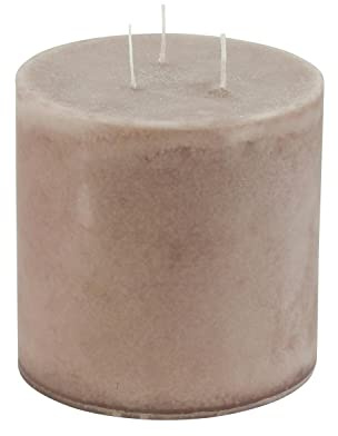 Hochwertige Mehrdochtkerze/Dreidochtkerze – Gefahrloses & Gleichmäßiges Abbrennen - Stumpenkerze (Stein, Ø 15 cm/Höhe 15 cm)