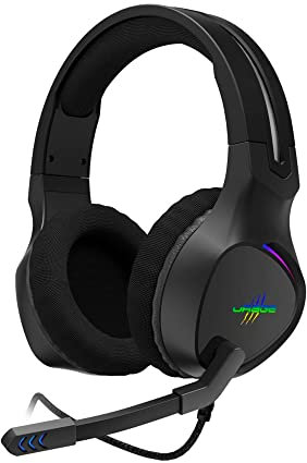 uRage Gaming-Headset SoundZ 710 7.1, schwarz, 7.1-Virtual-Surround-Sound, Einseitig geführtes Mesh Cable, LED-Beleuchtung, 4 Farben, 2 Wechselintervallen, Ohrpolster, PC/Xbox One/PS4