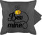 Kissenbezug - Valentinstag Partner Kissen Ideen - Bee Mine mit Biene - 50 x 50 cm - Grau - liebes Geschenk walentinstag Bienen kuschelkissen Valentinstagsgeschenk Liebe kissenhülle