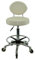 VAKON SALON - Premium Rollhocker Weiß mit ovaler Lehne und Fußring - Höhenverstellbar 55-75 cm - Rundsitz Drehhocker Arbeitshocker Praxishocker