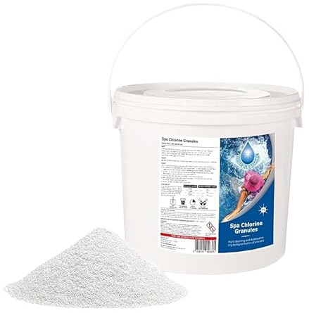 5 Kg Stabilised Chlorine Granules for Hot Tubs, Spas, Swimming Pools, Fast Dissolving for Rapid Water Disinfecting, Cleaning and Pool Water Treatment