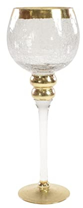 Werner Voß GmbH 51296 Photophore sur pied Transparent/doré 13 x 35 cm