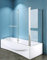 Acezanble Badewannenaufsatz 95x70cm Eck Duschwand Badewanne 2-tlg.Faltwand mit Handtuchhalter 6mm Nano Glas H140cm