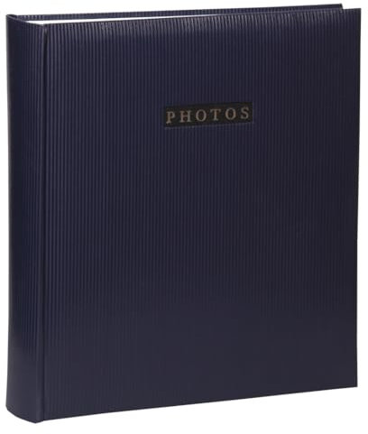 IDEAL TREND Elegance Fotoalbum 29x32 cm 100 weiße Seiten Jumbo Foto Album Buchalbum: Farbe: Blau
