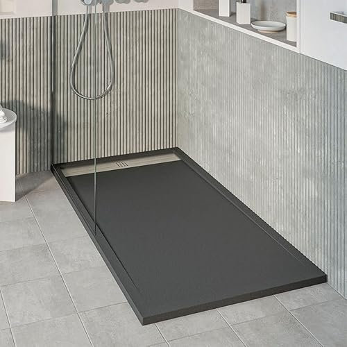 KOES - Piatto Doccia in Resina Serie VOIGA – 90x160 – Nero RAL 9005