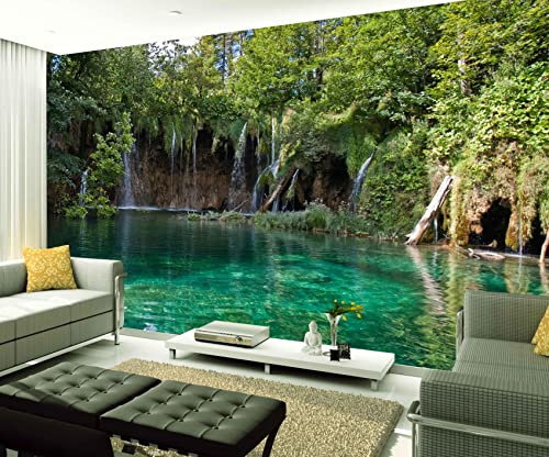 XAONUO Strom Wandbild Fototapete 3D Effekt 400X280Cm Bach Bäume Landschaft Fototapeten Vlies Tapeten Wandtapete Vliestapete Wandbild Wand Schlafzimmer Wohnzimmer Büro Küche