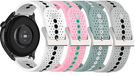 XINBOOBA 20mm Color Hole Verstellbarer Silikon-Sport Uhrband Ersatz Armband für Huawei Watch GT3 42mm Men Women