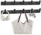TINIFO Kleiderhaken Hakenleiste Wand, 2 Stück 5 Haken Garderobenhaken Wandgarderobe Aluminium, Modern Wandhaken für Küche, Bad, Balkon（Schwarz）