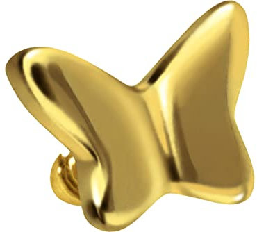 PIERCINGLINE Titan Schraubaufsatz mit Gewinde 0,9 mm SCHMETTERLING Piercing Aufsatz Ersatz Goldfarben