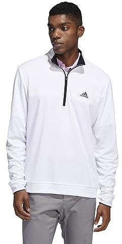 adidas Men's Quarter-Zip Sweatshirt (Long Sleeve) M white