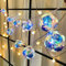 Riaxuebiy 1.8M 10LED Globus Disko Spiegel Rose Ball Batteriebetriebene Lichterketten für Halloween Weihnachten Geburtstag Party Hochzeit Dekoration (Violett)